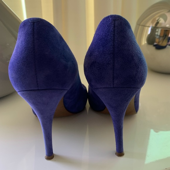 J. Crew Iris Blue Leather Suede Pump Stiletto Heel - Picture 3 of 15
